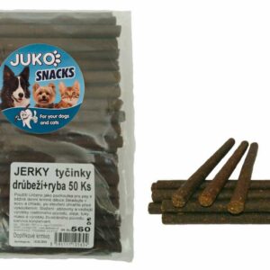 Jerky tyčinky Hydinová & ryba JUKO Snacks (50 ks)