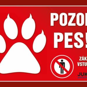 Samolepka pozor pes Tlapka
