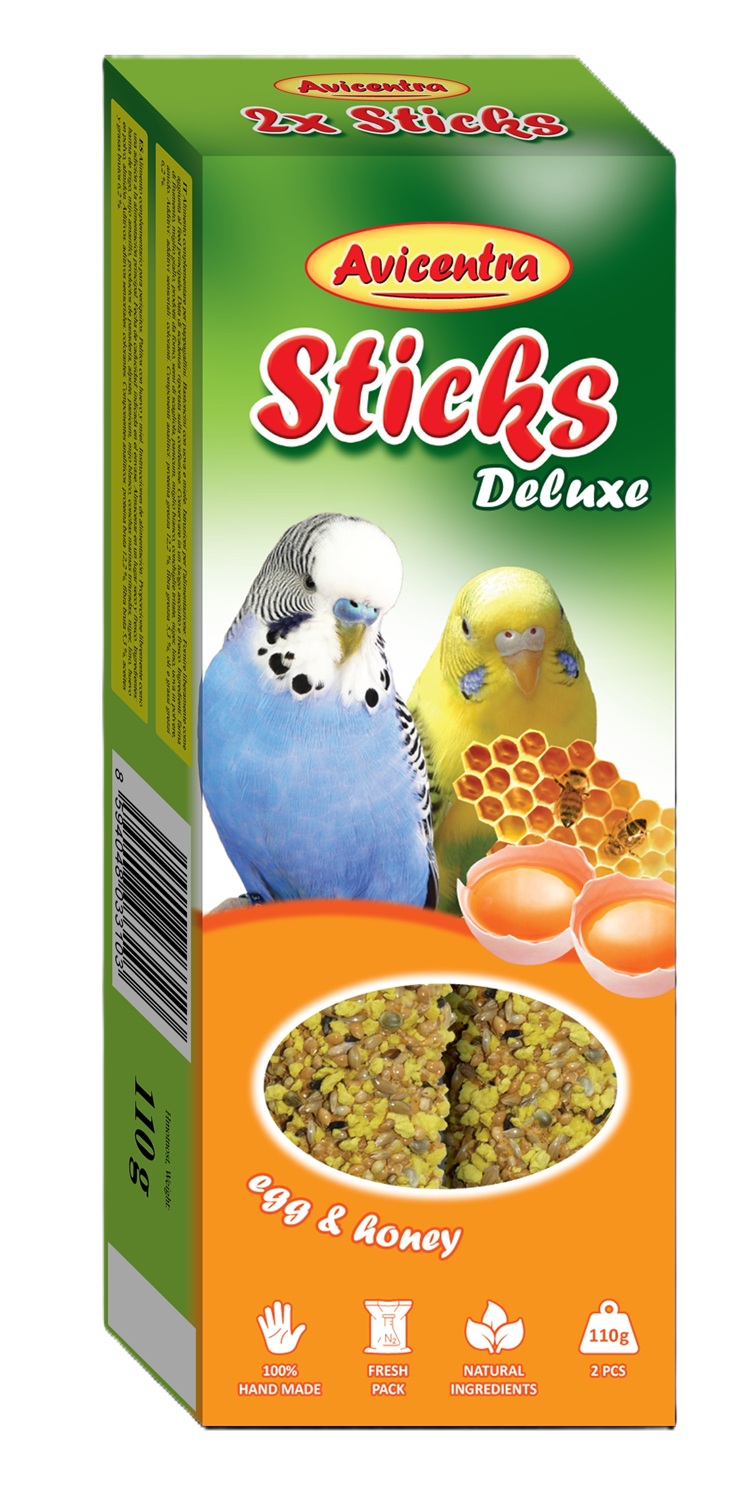AVC Tyčinky pre andulky vajce, med 2ks/110g