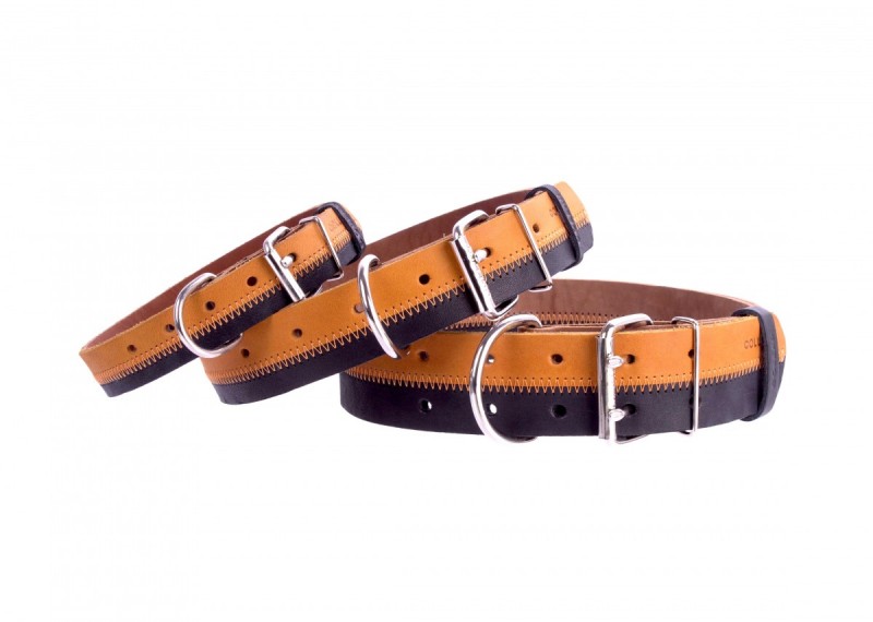 COLLAR Kožený obojok ZigZag, 38-50cm/25mm