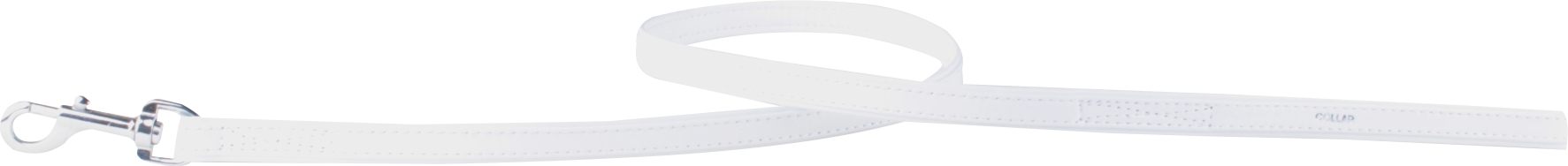 COLLAR Lesklé kožené vodítko, 122cm/18mm, biela