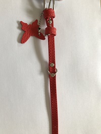 COLLAR Kožený obojok Glamour , 18-21cm/9mm, červená