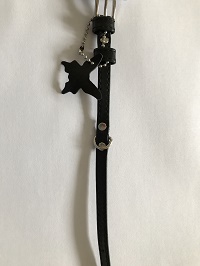 COLLAR Kožený obojok Glamour, 19-25cm/9mm, čierna