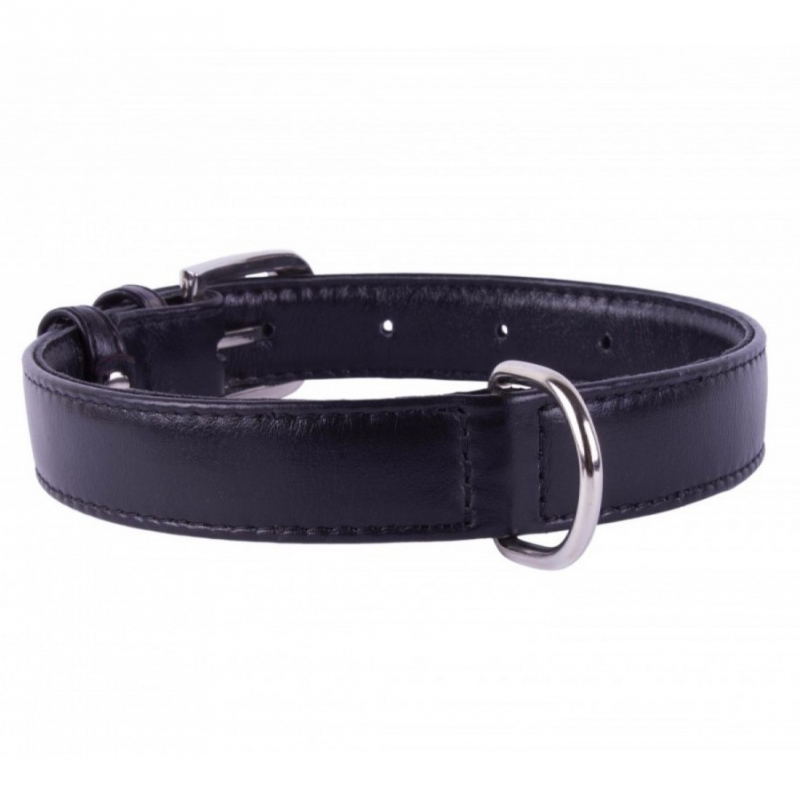 COLLAR Kožený obojok Glamour, 38-49cm/25mm, čierna
