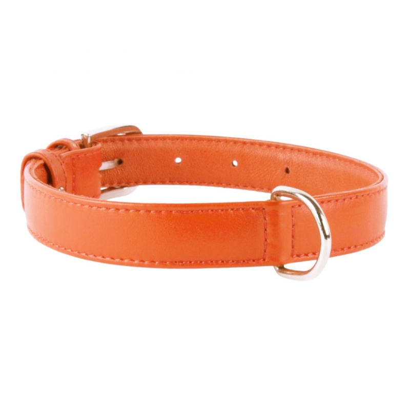 COLLAR Kožený obojok Glamour, 38-49cm/25mm, oranžová