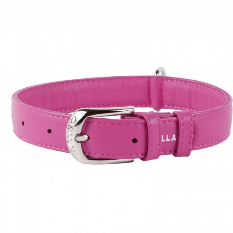 COLLAR Kožený obojok Glamour, 38-49cm/25mm, ružová