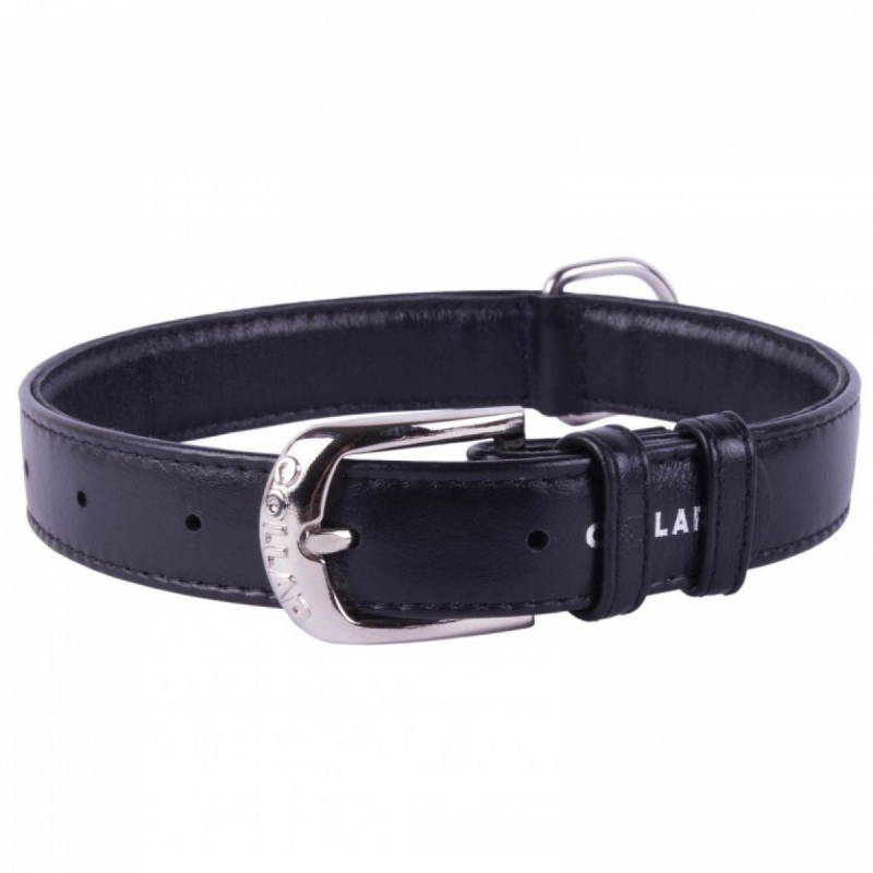 COLLAR Kožený obojok Glamour, 46-60cm/35mm, čierna