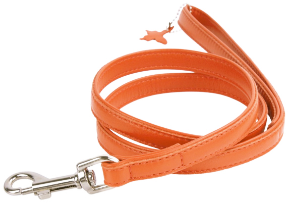 COLLAR Kožené vodítko Glamour, 122cm/18mm, oranžová