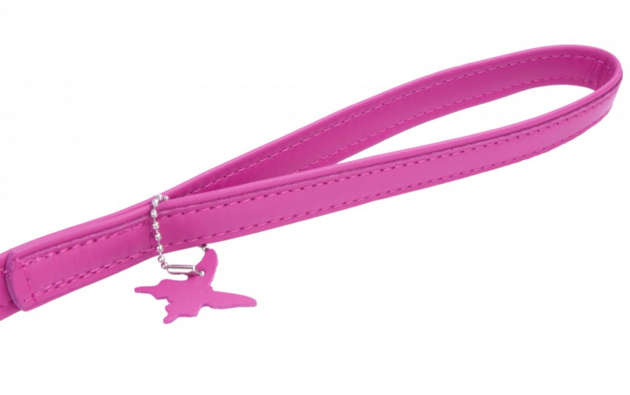 COLLAR Kožené vodítko Glamour, 122cm/25mm, ružová