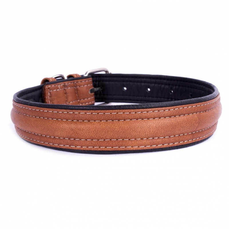 COLLAR Kožený obojok Soft, 27-36cm/15mm, hnedo-čierna