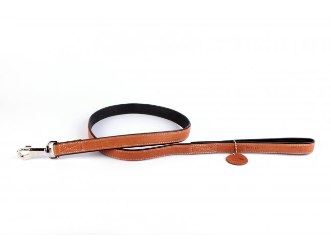 COLLAR Kožené vodítko Soft, 122cm/25mm, hnedo-čierna
