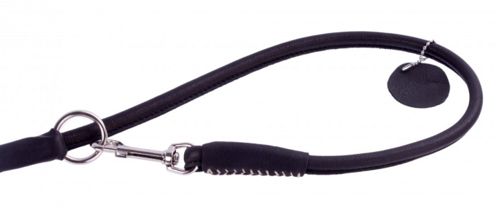 COLLAR Kožené vodítko okrúhle prepínacie Soft, 122/142/183cm/10mm, čierna