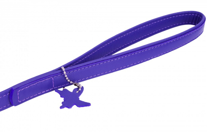 COLLAR Kožené vodítko Glamour, 122cm/25mm, fialová