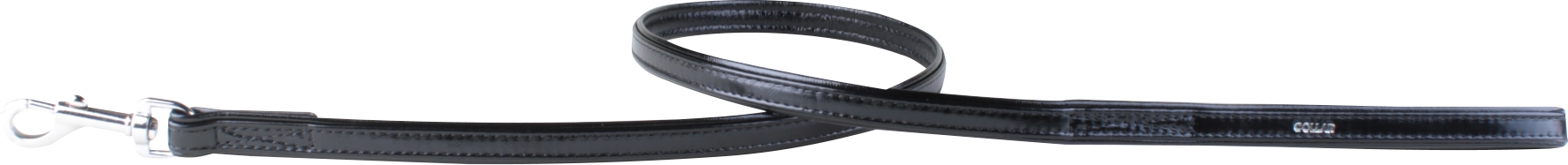 COLLAR Kožené vodítko lesklé Brilliance, 122cm/13mm, čierna