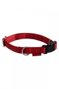 Papillon Nastaviteľný obojok Red koža, 48-70 cm, červená