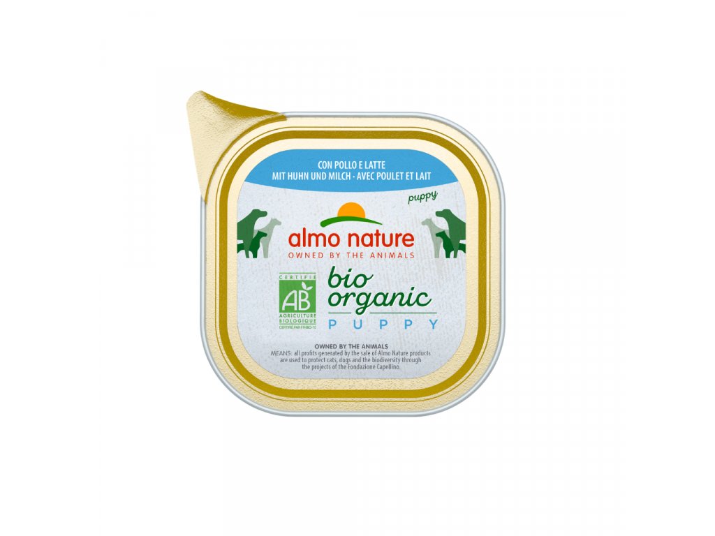 BIO organic dog vanička puppy kura a mlieko, 100g