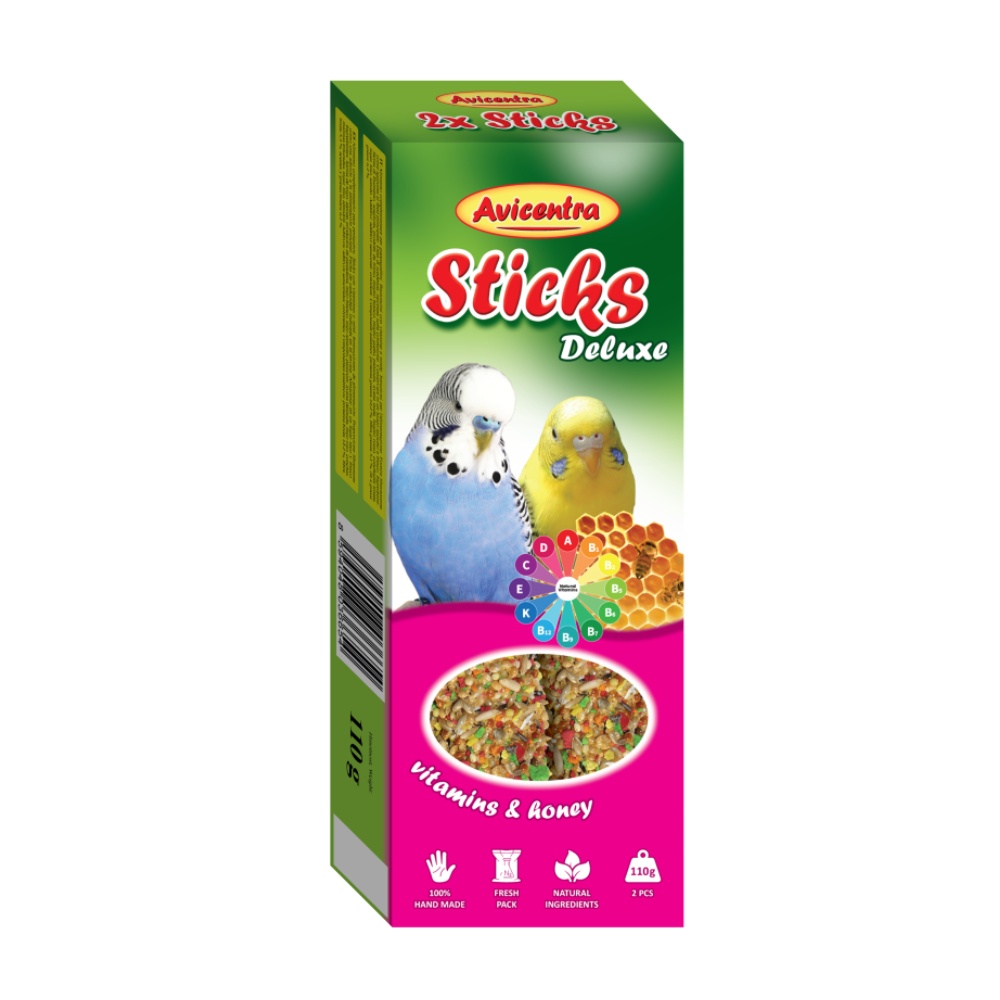 Avicentra Deluxe Tyčinka Andulka vitamíny a med (2 ks)