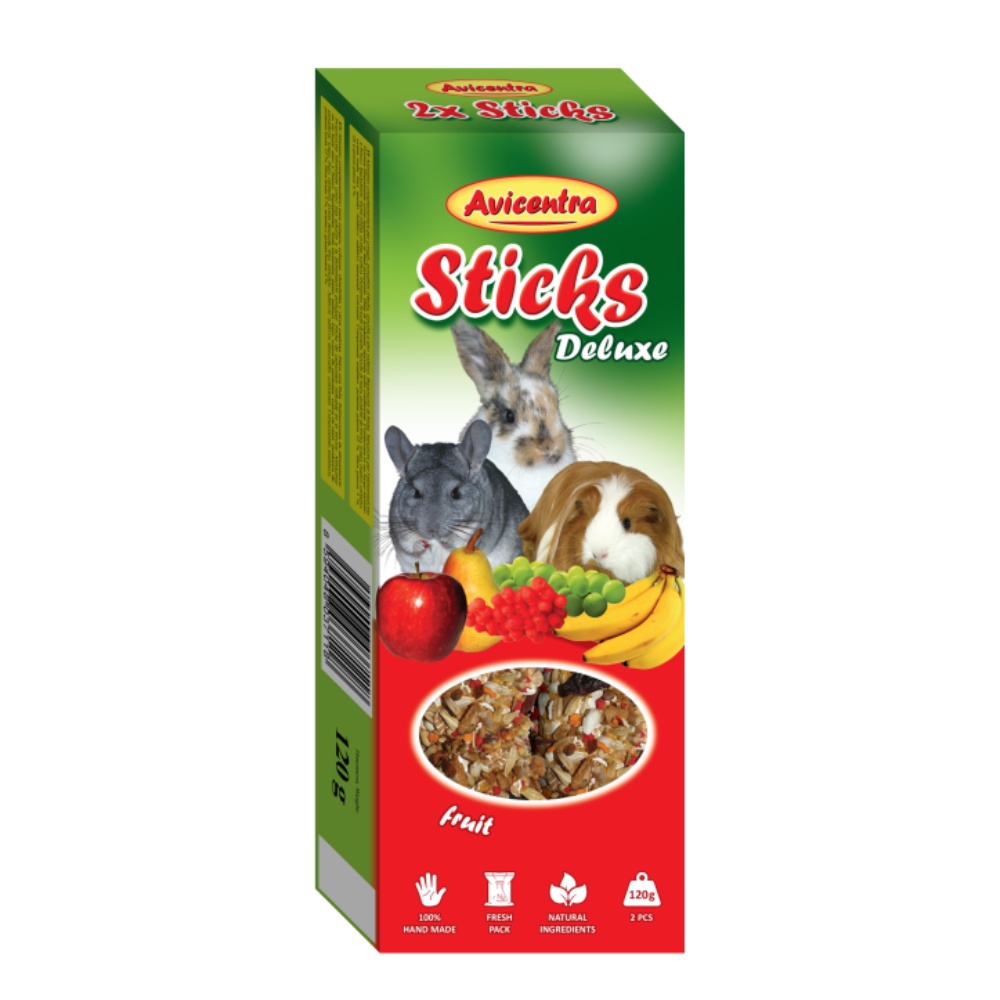 Avicentra Deluxe Tyčinka Králik, morča, činčila ovocie (2 ks)