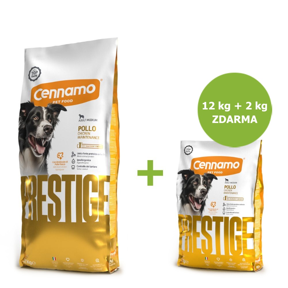 Prestige Dog Adult Medium Chicken 12 kg + 2 kg ZADARMO
