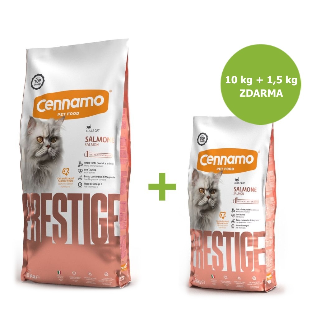 Prestige Cat Adult Salmon 10 kg + 1,5 kg ZADARMO
