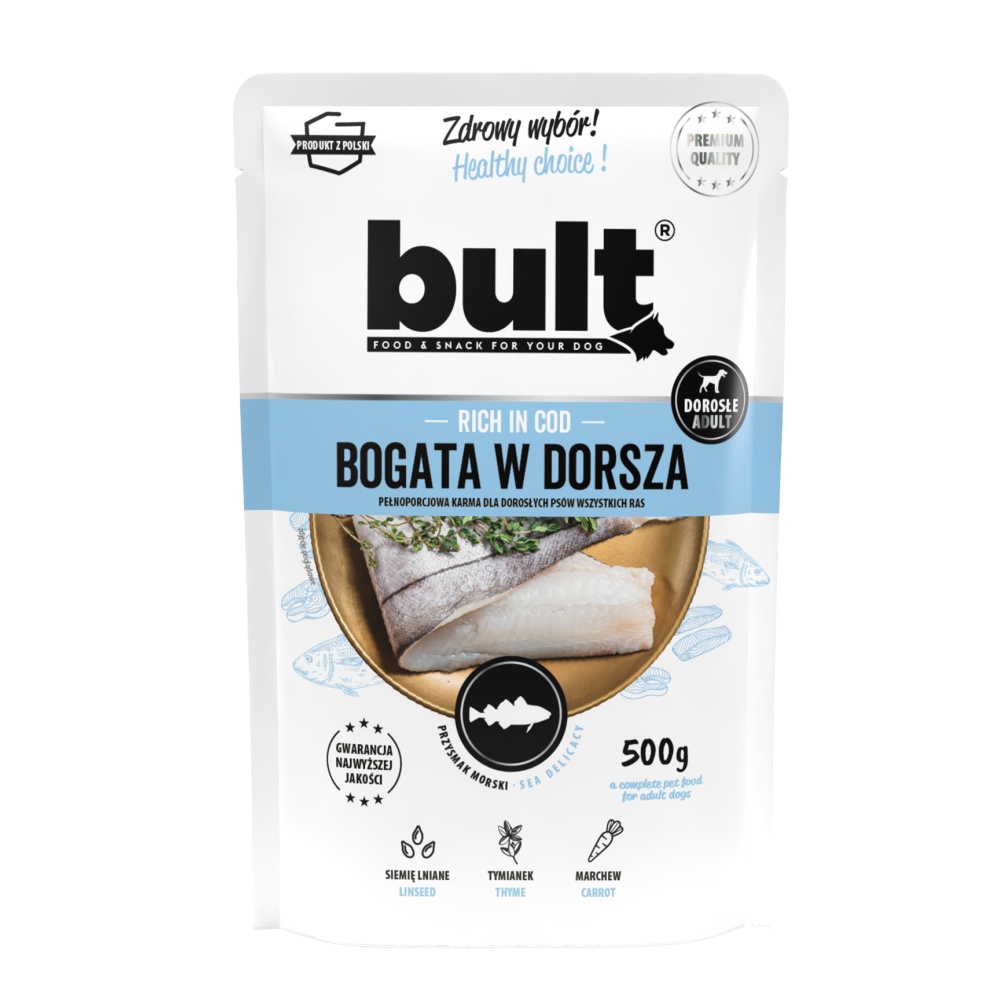 Bult Dog treska, vrecko 500 g - 10 ks
