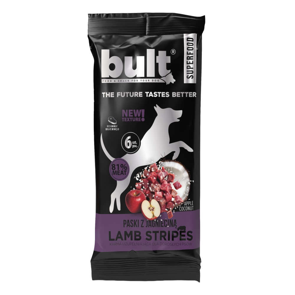 Bult Dog Plátky jahňacie s jablkom a kokosom 60 g (6 ks)