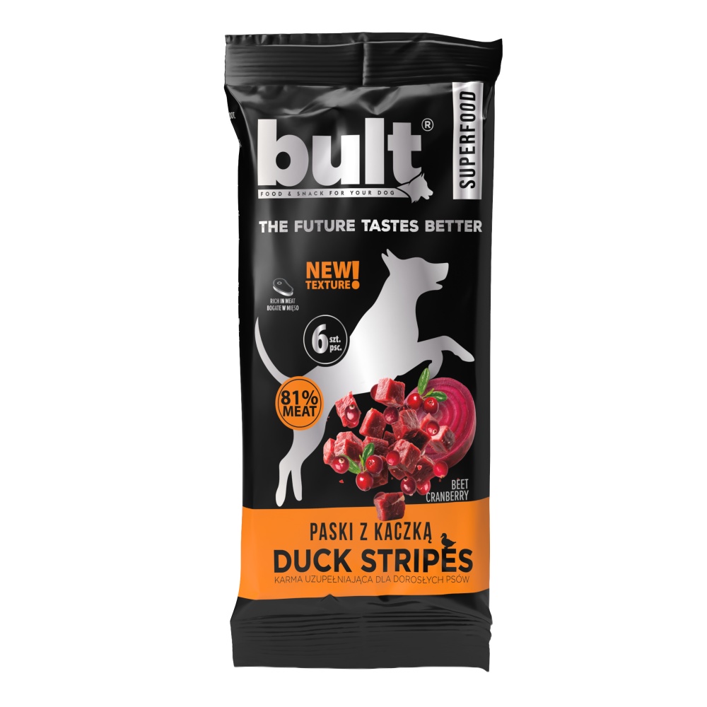 Bult Dog Plátky kačacie s brusnicami a repou 60 g (6 ks)