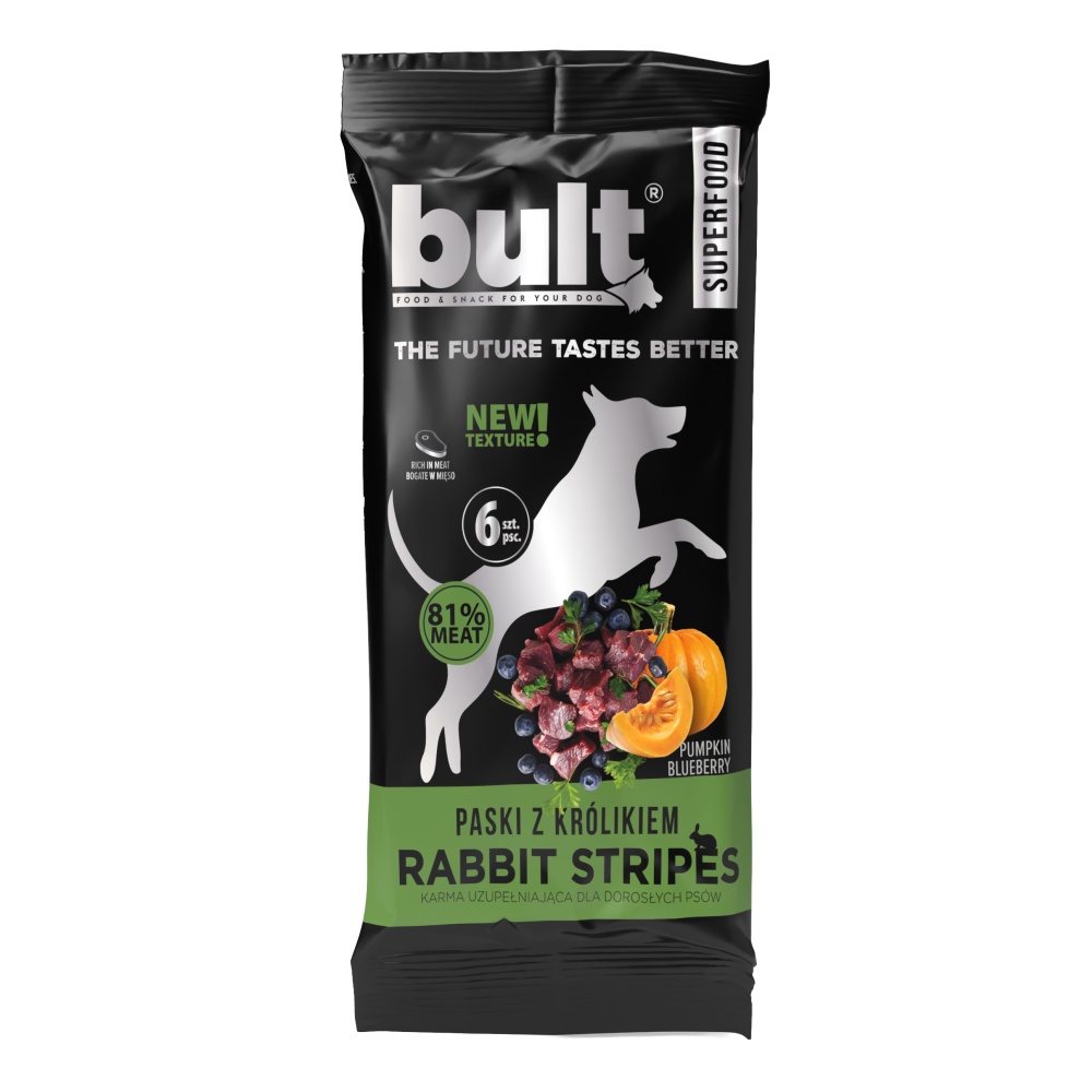 Bult Dog Plátky králik s tekvicou a čučoriedkami 60 g (6 ks)