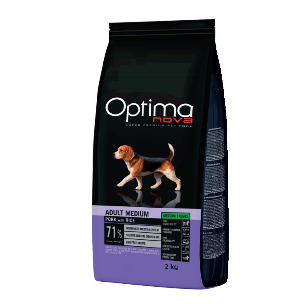 OPTIMAnova Dog Adult Medium Pork & Rice 2 kg