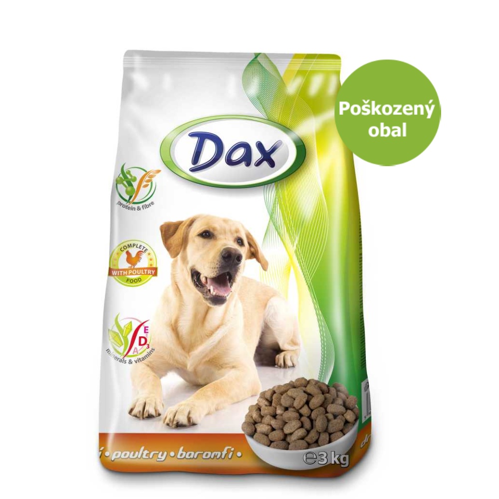 Dax Dog granule hydinové 2,98 - 3 kg - Poškodený obal - ZĽAVA 30 %