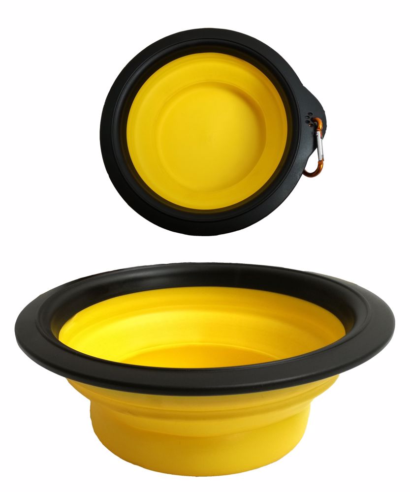 Skladacia silikónová miska L s karabínou