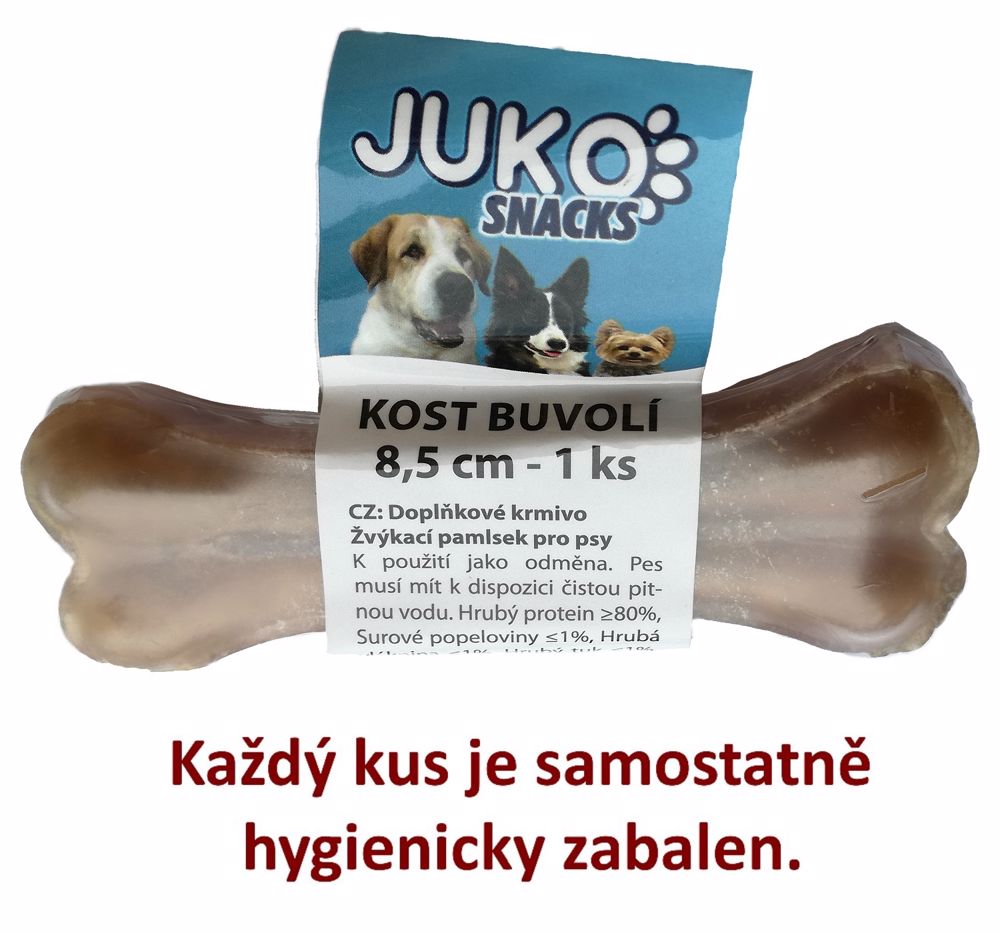 Kosť byvolí JUKO Snacks 8,5 cm (1 ks) - 50 ks