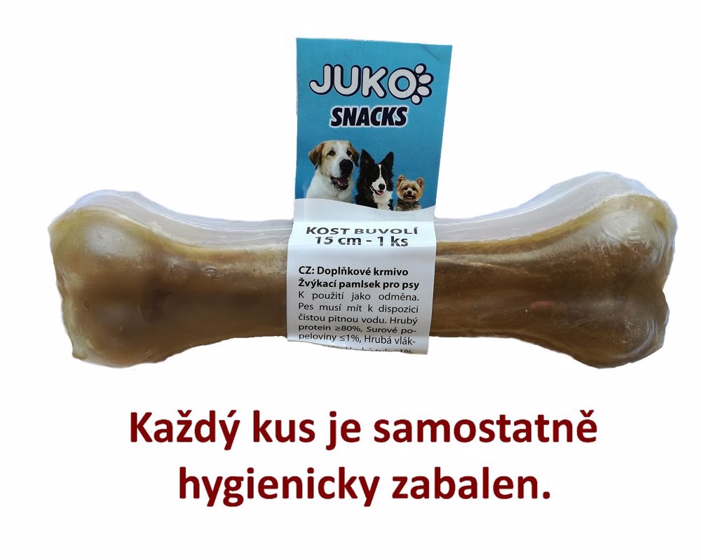 Kosť byvolí JUKO Snacks 15 cm (1 ks) - 25 ks