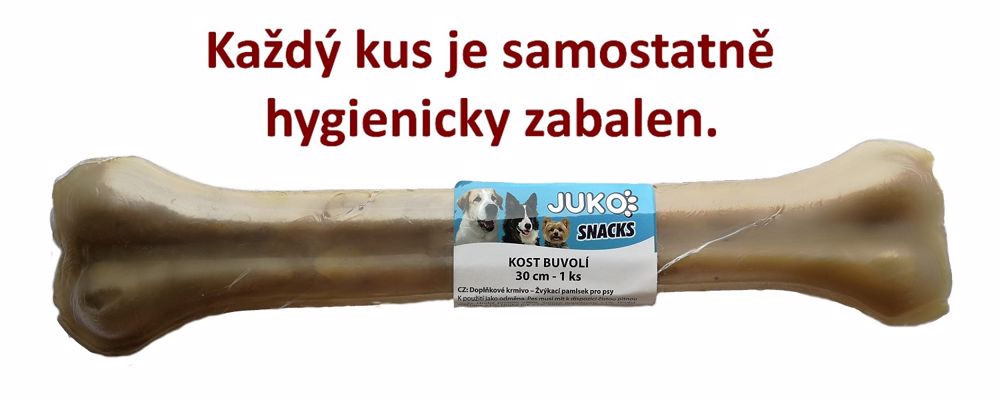 Kosť byvolí JUKO Snacks 30 cm (1 ks) - 5 ks