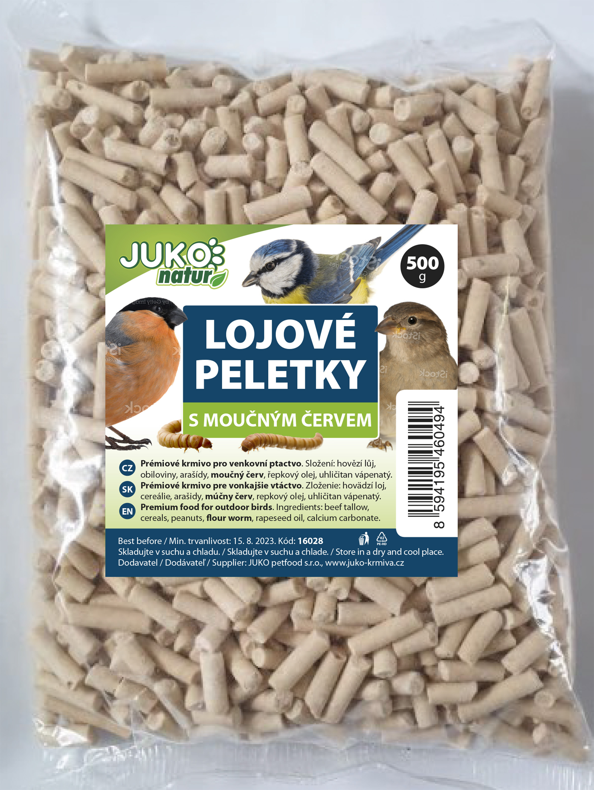 Lojové peletky s múčnym červom JUKO 500 g