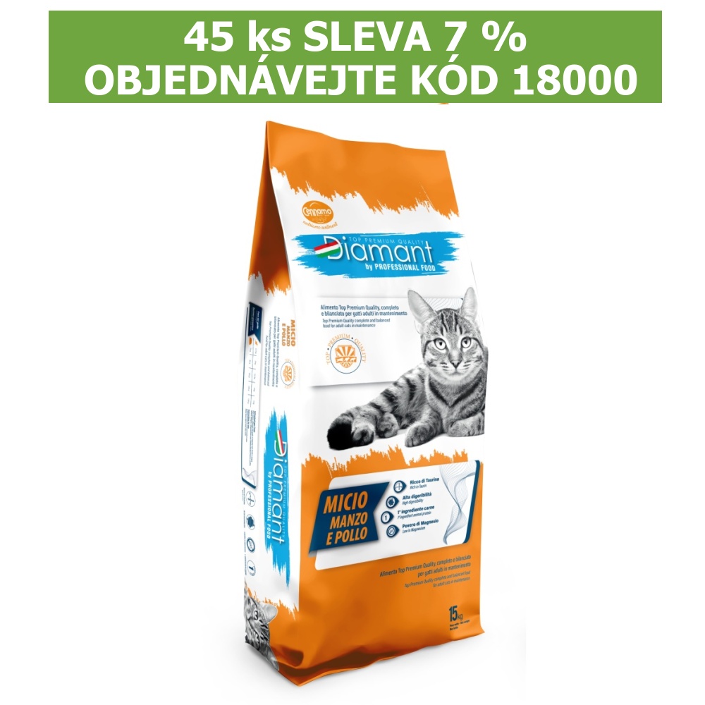 Diamant Cat Micio Hovädzie a kura 15 kg