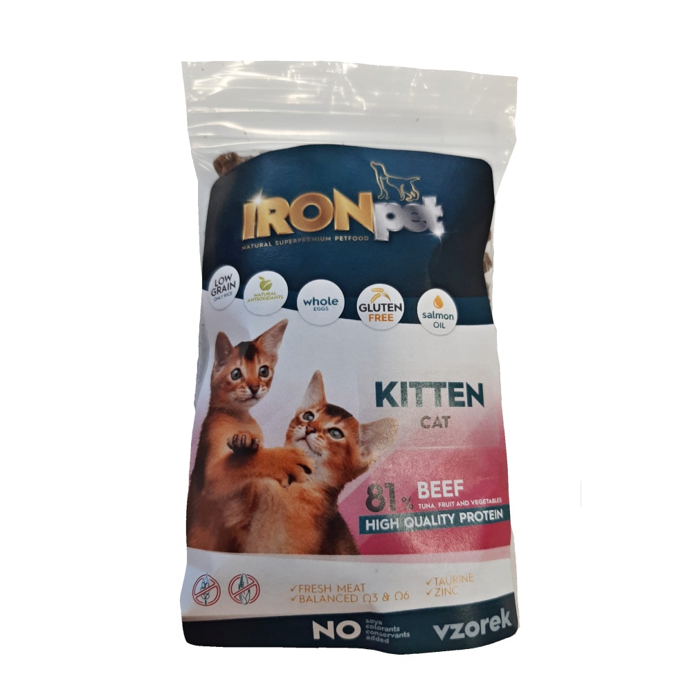 Vzorka IRONpet Cat Kitten Beef (Hovädzie) 70 g