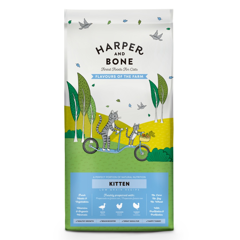 Harper and Bone Cat Kitten príchute farmy 2 kg