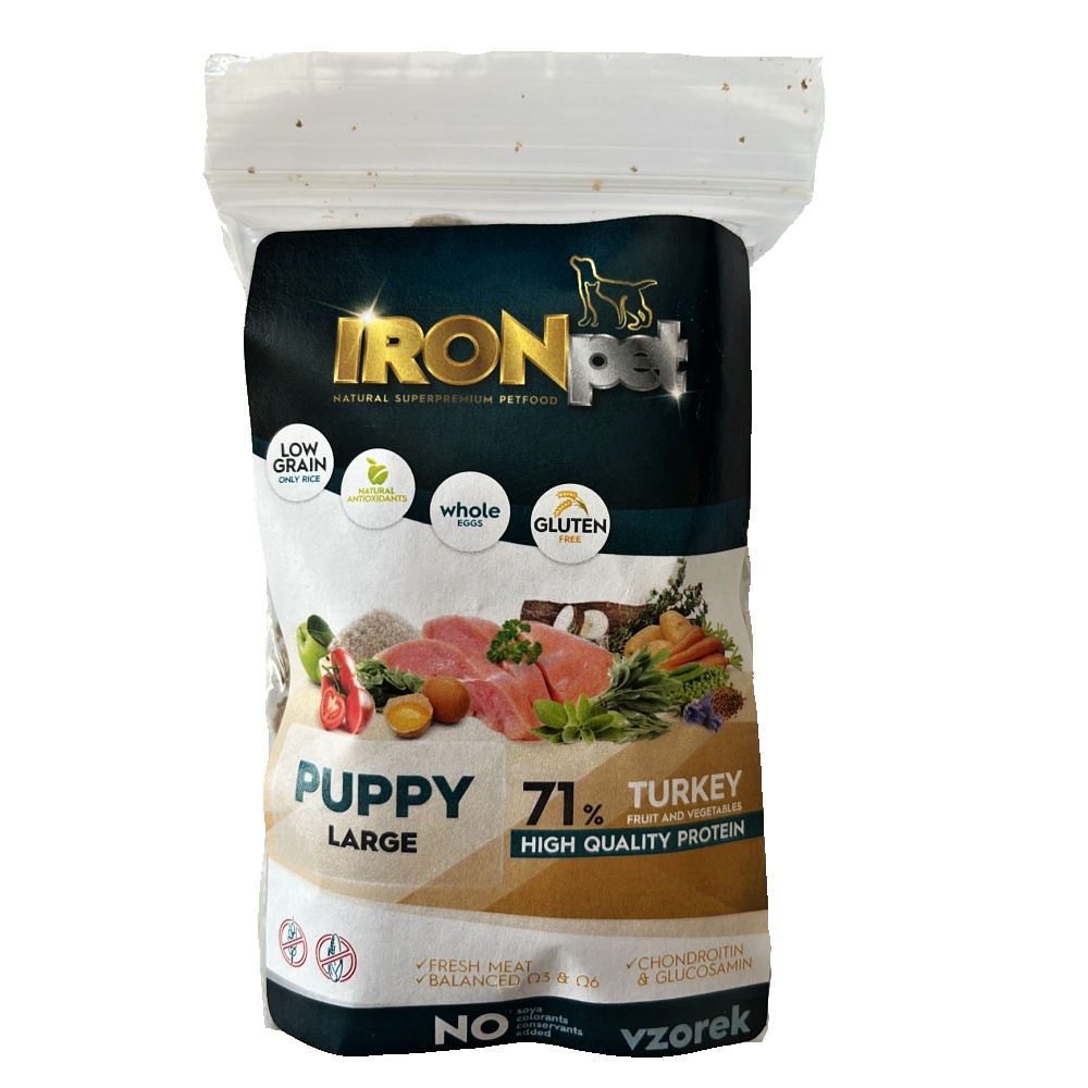 Vzorka IRONpet Dog Puppy Large Turkey (Krocan) 70 g