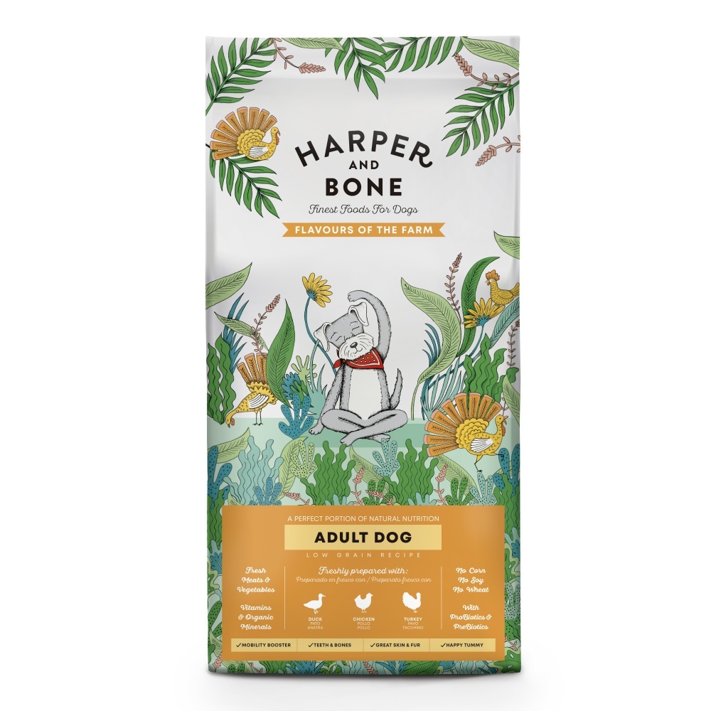 Vzorka Harper and Bone Dog Adult Large & Medium príchute farmy 100 g