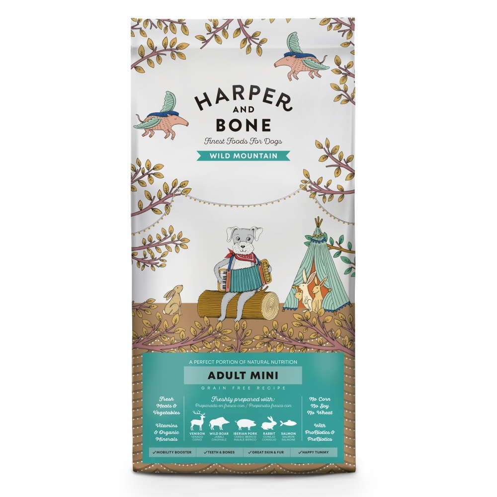 Vzorka Harper and Bone Dog Adult Mini divoké hory 100 g
