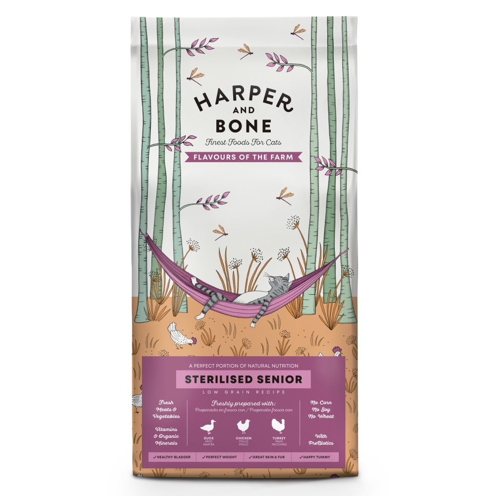 Vzorka Harper and Bone Cat Senior Sterilised príchute farmy 70 g
