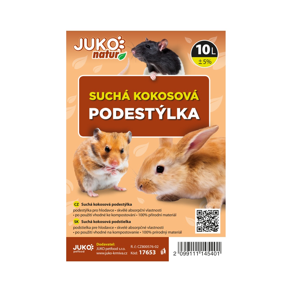 Suchá kokosová podstielka JUKO 10 l