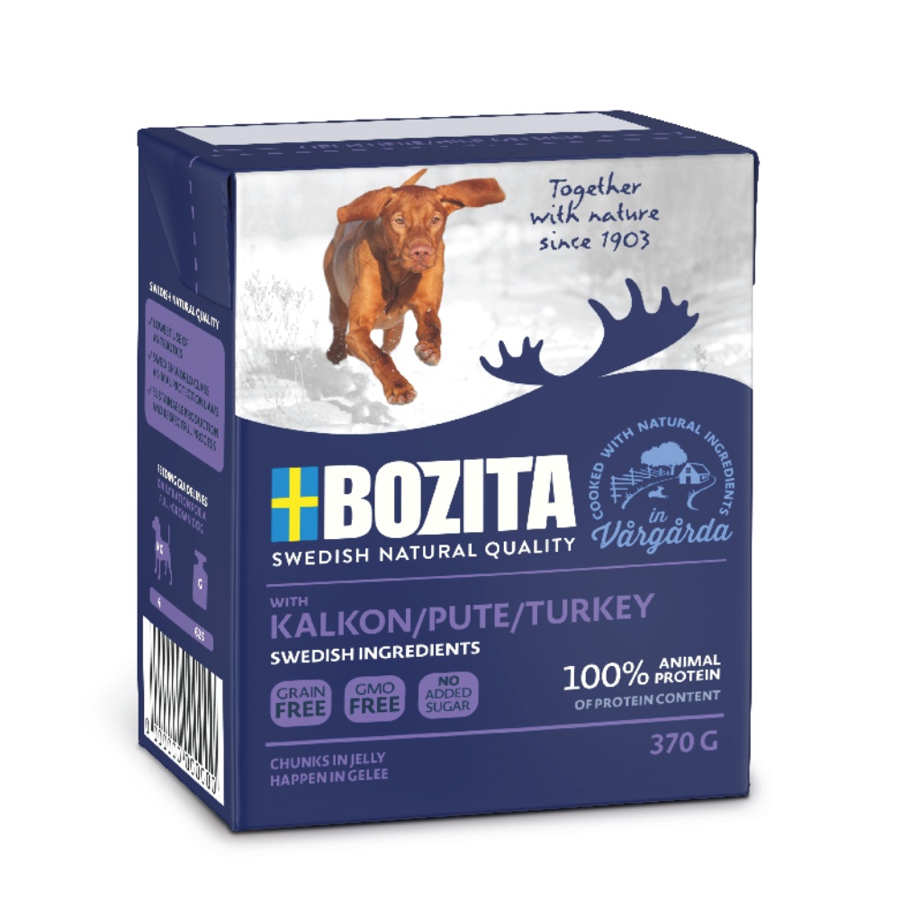 Bozita Dog kúsky v želé s morčacím 370 g - 6 ks