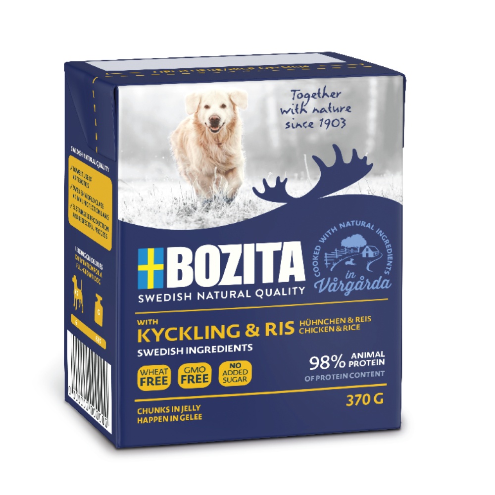Bozita Dog kúsky v želé s kuracím a ryžou 370 g - 6 ks
