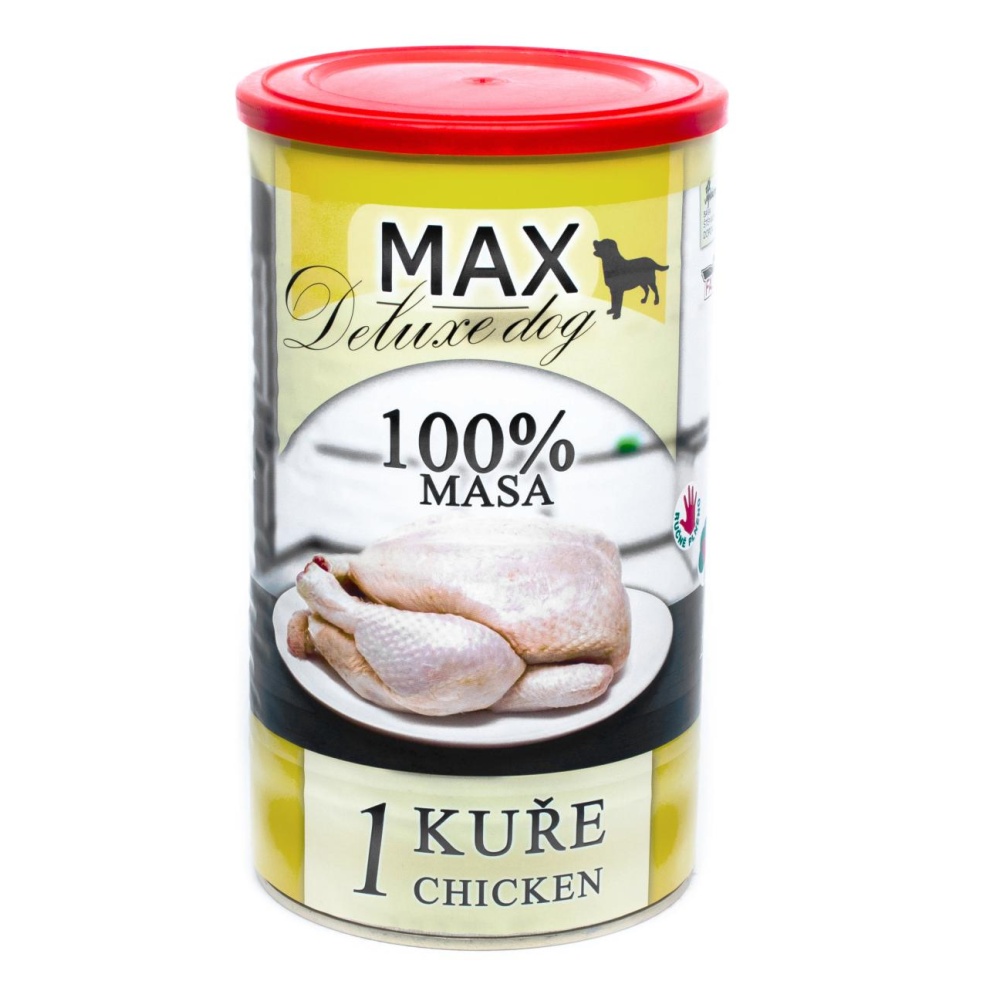 MAX Deluxe Dog 1 kura, konzerva 1200 g - 8 ks