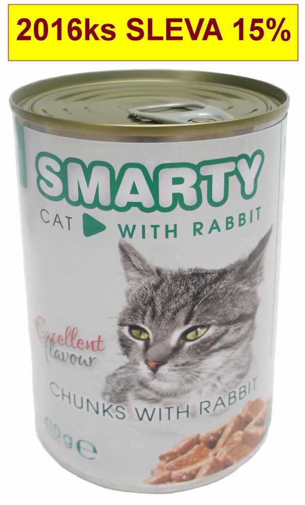 SMARTY Cat Králik chunks, konzerva 410 g