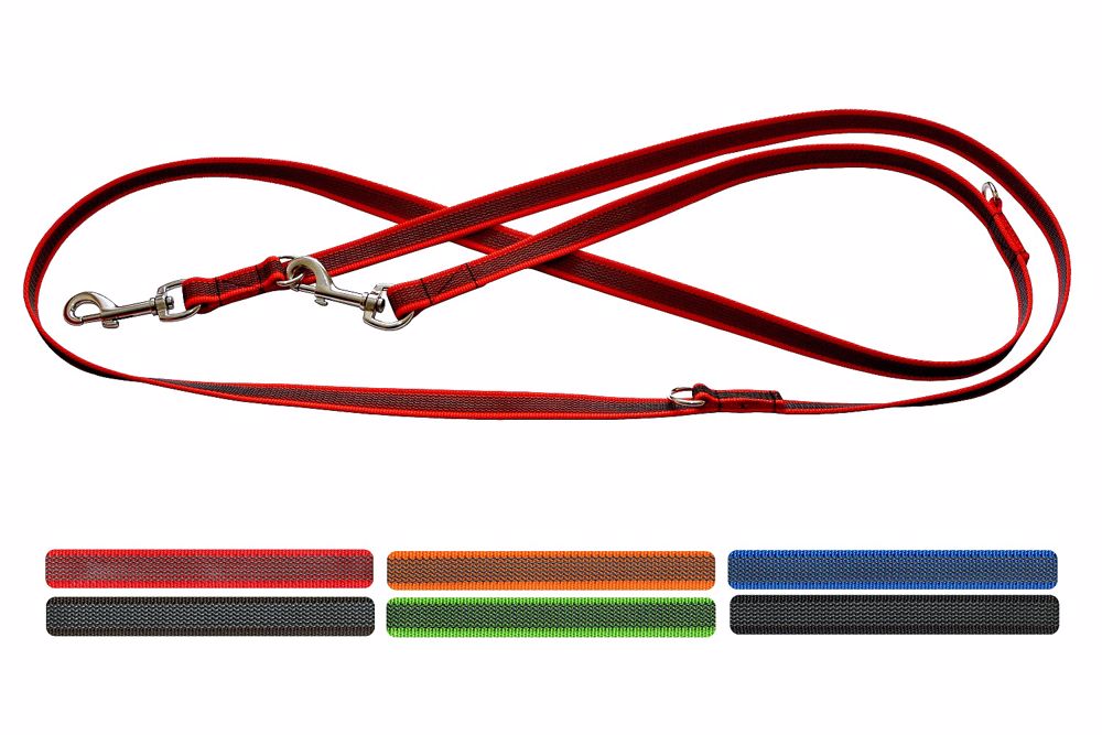 Vodítko popruh prepínací s gumovou niťou, rôzne dekory 2 x 120/150/210 cm