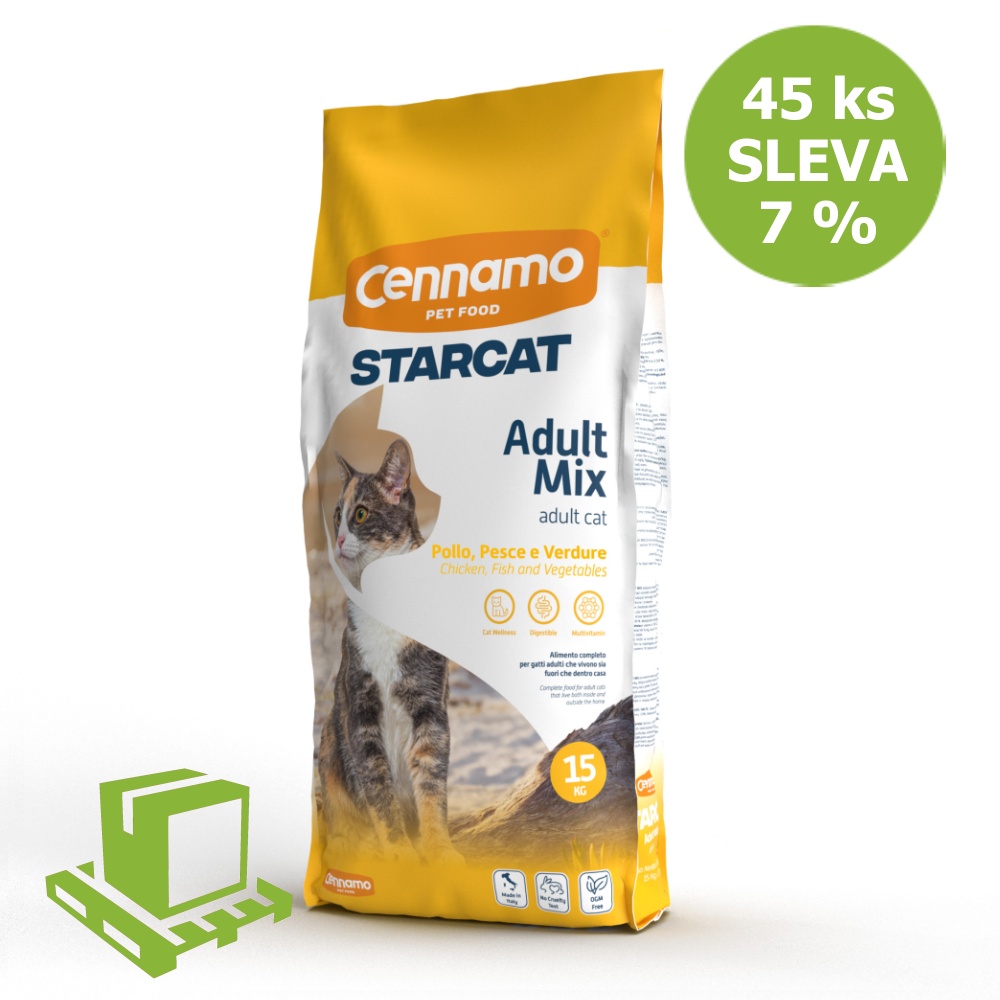 PLUTO Star Cat Adult Mix 15 kg (paleta 45 ks) ZĽAVA 7 %