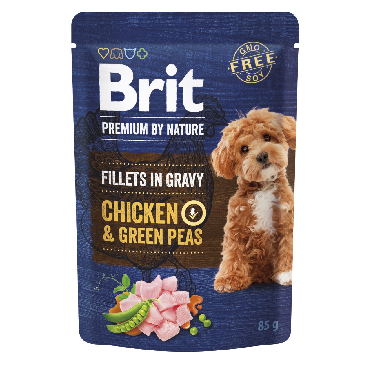 Kap. Brit Premium Nature Dog Fillets in Gravy Chicken&Green Peas 85 g - 24 ks